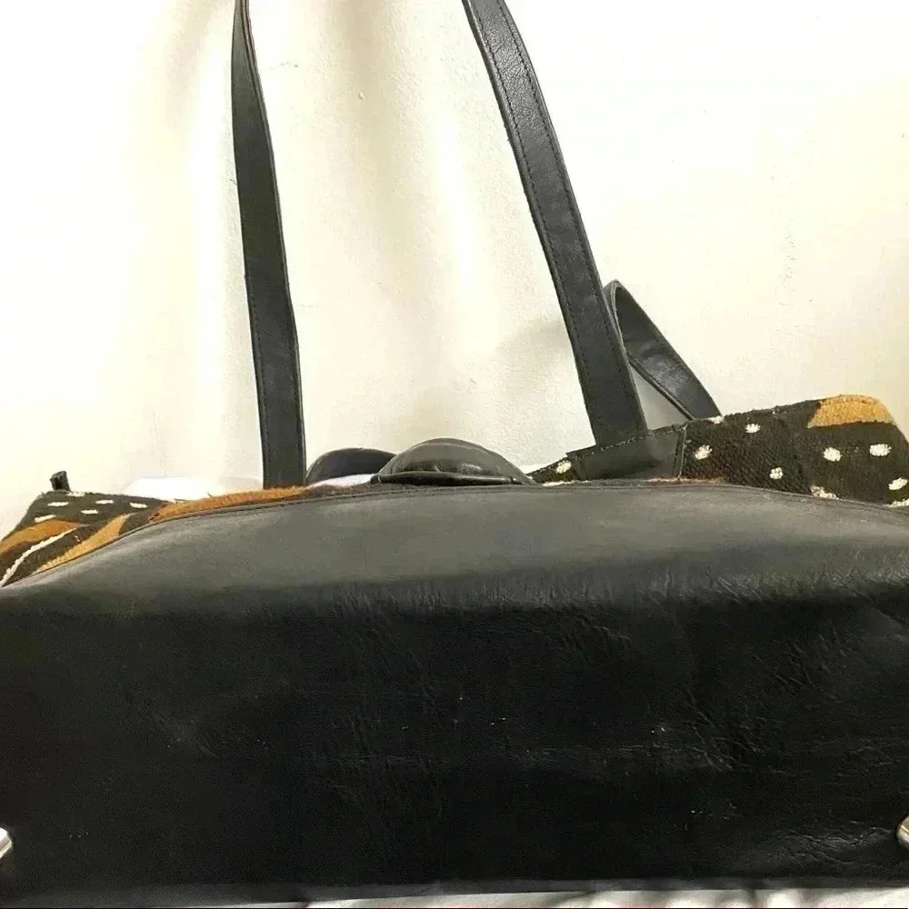 Handcrafted African leather satchel handbag